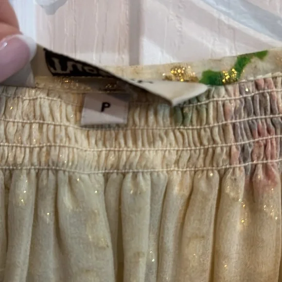 Tucker Women's Gold Floral Silk Metallic Blouse Size Small - Picture 2 of 10